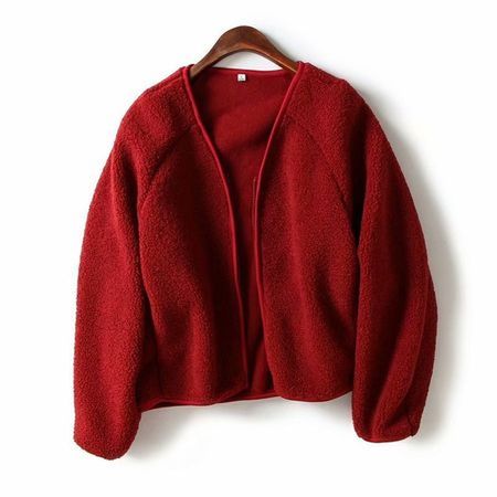 Women's Winter Polar Fleece Zipper V-Neck Cardigan Top